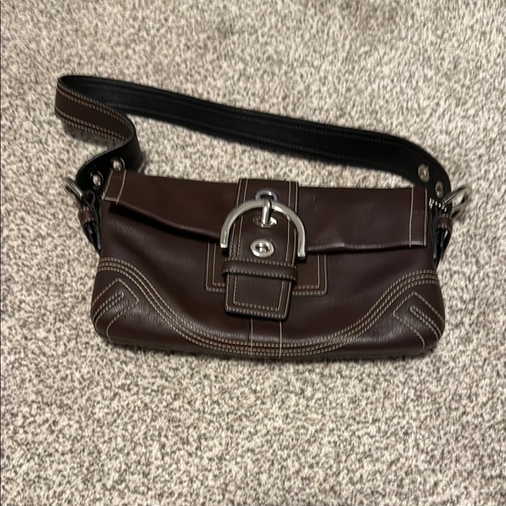 Coach brown leather soho buckle bag